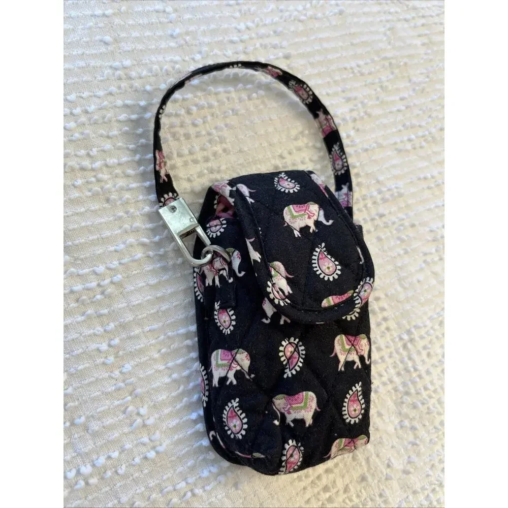 Vtg VERA BRADLEY Phone Cover Spray Hand Sanitizer Accessory Case Elephant Clip